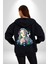 Havalı Deri Ceketli Renkli Saçlı Kız Kadın Erkek Baskılı Fermuarlı Kapüşonlu Hırka Sweatshirt 3