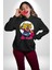 Gaspçı Kaplan Para Tutan Kadın Erkek Baskılı Üç Iplik Siyah Kapüşonlu Hodie Sweatshirt 5