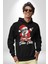 Dab Yapan Noel Baba Havalı Gözlüklü Kadın Erkek Baskılı Üç Iplik Siyah Kapüşonlu Hodie Sweatshirt 3