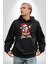 Dab Yapan Noel Baba Havalı Gözlüklü Kadın Erkek Baskılı Üç Iplik Siyah Kapüşonlu Hodie Sweatshirt 5