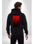 Kırmızı Renklerinin Sanatsal Uyumu Kadın Erkek Baskılı Fermuarlı Kapüşonlu Hırka Sweatshirt 3