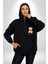 Kral Taçlı Oyuncak Ayı Kadın Erkek Baskılı Fermuarlı Kapüşonlu Hırka Sweatshirt 1