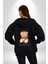 Kral Taçlı Oyuncak Ayı Kadın Erkek Baskılı Fermuarlı Kapüşonlu Hırka Sweatshirt 5