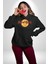 Hard Rock Kafe Logo Kadın Erkek Baskılı Üç Iplik Siyah Kapüşonlu Hodie Sweatshirt 5