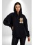 Tatlış Oyuncak Ayı Sarılması Kadın Erkek Baskılı Fermuarlı Kapüşonlu Hırka Sweatshirt 1