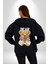 Tatlış Oyuncak Ayı Sarılması Kadın Erkek Baskılı Fermuarlı Kapüşonlu Hırka Sweatshirt 5