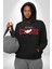 Rahatla ve Katıl Kriz Kadın Erkek Baskılı Üç Iplik Siyah Kapüşonlu Hodie Sweatshirt 2