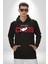 Rahatla ve Katıl Kriz Kadın Erkek Baskılı Üç Iplik Siyah Kapüşonlu Hodie Sweatshirt 5