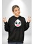 Panda Tatlı Ayıcık Dövmeli Kadın Erkek Baskılı Üç Iplik Siyah Kapüşonlu Hodie Sweatshirt 3