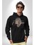 Imparator Grande Terim Kadın Erkek Baskılı Üç Iplik Siyah Kapüşonlu Hodie Sweatshirt 5