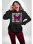 Aşk Kelebek Gibidir Sokak Tarzı Kadın Erkek Baskılı Üç Iplik Siyah Kapüşonlu Hodie Sweatshirt 3