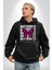 Aşk Kelebek Gibidir Sokak Tarzı Kadın Erkek Baskılı Üç Iplik Siyah Kapüşonlu Hodie Sweatshirt 4