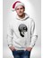Savaş Okulu Kasklı Kuru Kafatası Kadın Erkek Baskılı Üç Iplik Beyaz Kapüşonlu Hodie Sweatshirt 3