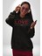 Aşk Hayatı Tatlı Kılan Gizli Bileşendir Kadın Erkek Baskılı Üç Iplik Siyah Kapüşonlu Hodie Sweatshirt 3