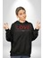 Aşk Hayatı Tatlı Kılan Gizli Bileşendir Kadın Erkek Baskılı Üç Iplik Siyah Kapüşonlu Hodie Sweatshirt 4