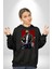 Havalı Kasklı Sakallı Motorcu Kadın Erkek Baskılı Üç Iplik Siyah Kapüşonlu Hodie Sweatshirt 2