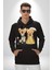 Hanımefendi ve Beyefendi Oyuncak Ayı Kadın Erkek Baskılı Üç Iplik Siyah Kapüşonlu Hodie Sweatshirt 4