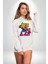Gaspçı Kaplan Para Tutan Kadın Erkek Baskılı Üç Iplik Beyaz Kapüşonlu Hodie Sweatshirt 1