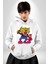 Gaspçı Kaplan Para Tutan Kadın Erkek Baskılı Üç Iplik Beyaz Kapüşonlu Hodie Sweatshirt 3