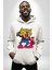 Gaspçı Kaplan Para Tutan Kadın Erkek Baskılı Üç Iplik Beyaz Kapüşonlu Hodie Sweatshirt 4