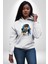 Günden Güne Şapkalı Havalı Gitarist Kadın Erkek Baskılı Üç Iplik Beyaz Kapüşonlu Hodie Sweatshirt 1