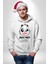 Panda Tatlı Ayıcık Dövmeli Kadın Erkek Baskılı Üç Iplik Beyaz Kapüşonlu Hodie Sweatshirt 2