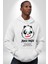 Panda Tatlı Ayıcık Dövmeli Kadın Erkek Baskılı Üç Iplik Beyaz Kapüşonlu Hodie Sweatshirt 4