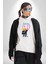 Gülümse Tatlı Deri Ceketli Oyuncak Ayı Kadın Erkek Baskılı Üç Iplik Beyaz Kapüşonlu Hodie Sweatshirt 2
