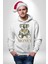Dolar Ayı Havalı Tasarım Kadın Erkek Baskılı Üç Iplik Beyaz Kapüşonlu Hodie Sweatshirt 1