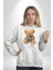 Tatlı Rehine Oyuncak Ayı Kadın Erkek Baskılı Üç Iplik Beyaz Kapüşonlu Hodie Sweatshirt 3
