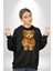 Sensörlü Suçlu Oyuncak Ayı Kadın Erkek Baskılı Üç Iplik Siyah Kapüşonlu Hodie Sweatshirt 2