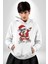 Dab Yapan Noel Baba Havalı Gözlüklü Kadın Erkek Baskılı Üç Iplik Beyaz Kapüşonlu Hodie Sweatshirt 2