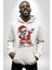 Dab Yapan Noel Baba Havalı Gözlüklü Kadın Erkek Baskılı Üç Iplik Beyaz Kapüşonlu Hodie Sweatshirt 3