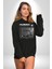 Gezegen Iyi Insanlar Değil Kadın Erkek Baskılı Üç Iplik Siyah Kapüşonlu Hodie Sweatshirt 4