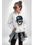 Panda Şapkalı Iskelet Adam Kadın Erkek Baskılı Üç Iplik Beyaz Kapüşonlu Hodie Sweatshirt 4
