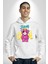 Ben Havalıyım Oyuncak Ayı Kadın Erkek Baskılı Üç Iplik Beyaz Kapüşonlu Hodie Sweatshirt 5