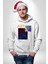 Modern Soyut Sanat Kadın Erkek Baskılı Üç Iplik Beyaz Kapüşonlu Hodie Sweatshirt 1