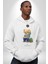 Sadece Meraklı Kal Öğrenci Tatlı Oyuncak Ayı Kadın Erkek Baskılı Üç Iplik Beyaz Kapüşonlu Hodie Sweatshirt 4