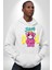 Ben Havalıyım Oyuncak Ayı Kadın Erkek Baskılı Üç Iplik Beyaz Kapüşonlu Hodie Sweatshirt 2