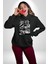 Hayat Bir Fırça Darbesidir Kadın Erkek Baskılı Üç Iplik Siyah Kapüşonlu Hodie Sweatshirt 4