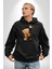 Kral Olmak Için Doğdum Oyuncak Ayı Kadın Erkek Baskılı Üç Iplik Siyah Kapüşonlu Hodie Sweatshirt 3