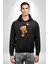 Kral Olmak Için Doğdum Oyuncak Ayı Kadın Erkek Baskılı Üç Iplik Siyah Kapüşonlu Hodie Sweatshirt 4
