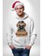 Kendin Için Savaş Pilot Yavru Pug Kadın Erkek Baskılı Üç Iplik Beyaz Kapüşonlu Hodie Sweatshirt 2