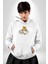 Acayip Zengin Tatlı Oyuncak Ayı Kadın Erkek Baskılı Üç Iplik Beyaz Kapüşonlu Hodie Sweatshirt 2