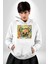 Sanatsal Teddy Ayı Kadın Erkek Baskılı Üç Iplik Beyaz Kapüşonlu Hodie Sweatshirt 5