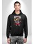 Hızlı Oduncu Sincap Sakallı Havalı Kadın Erkek Baskılı Üç Iplik Siyah Kapüşonlu Hodie Sweatshirt 4