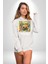 Sanatsal Teddy Ayı Kadın Erkek Baskılı Üç Iplik Beyaz Kapüşonlu Hodie Sweatshirt 3