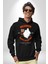 Cadılar Bayramı Tarifi Koleksiyonu Kadın Erkek Baskılı Üç Iplik Siyah Kapüşonlu Hodie Sweatshirt 3