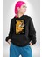 Demon Slayer Zenitsu Agatsuma Anime Kadın Erkek Baskılı Üç Iplik Siyah Kapüşonlu Hodie Sweatshirt 3