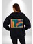 Modern Sanat Tablosu Kadın Erkek Baskılı Fermuarlı Kapüşonlu Hırka Sweatshirt 3
